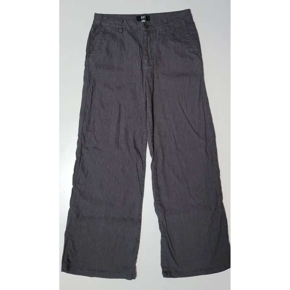 KUT from the Kloth Linen-Blend Trouser Wide Leg Pants